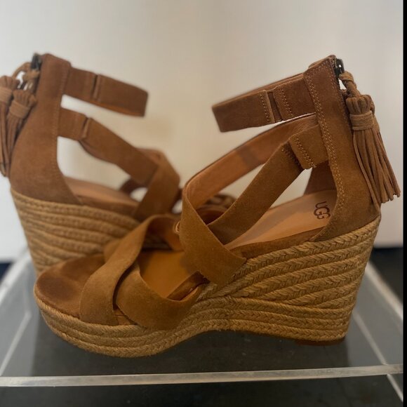 UGG Raquel Platform Espadrille Chestnut Sandal - Picture 3 of 6